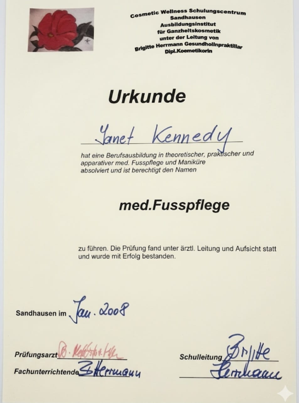 Urkunde Fußpflege